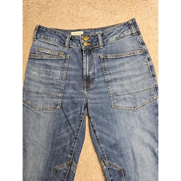 Pilcro the Wanderer High Rise Straight Utility Patch Pocket Jeans Blue 27 - Picture 4 of 9